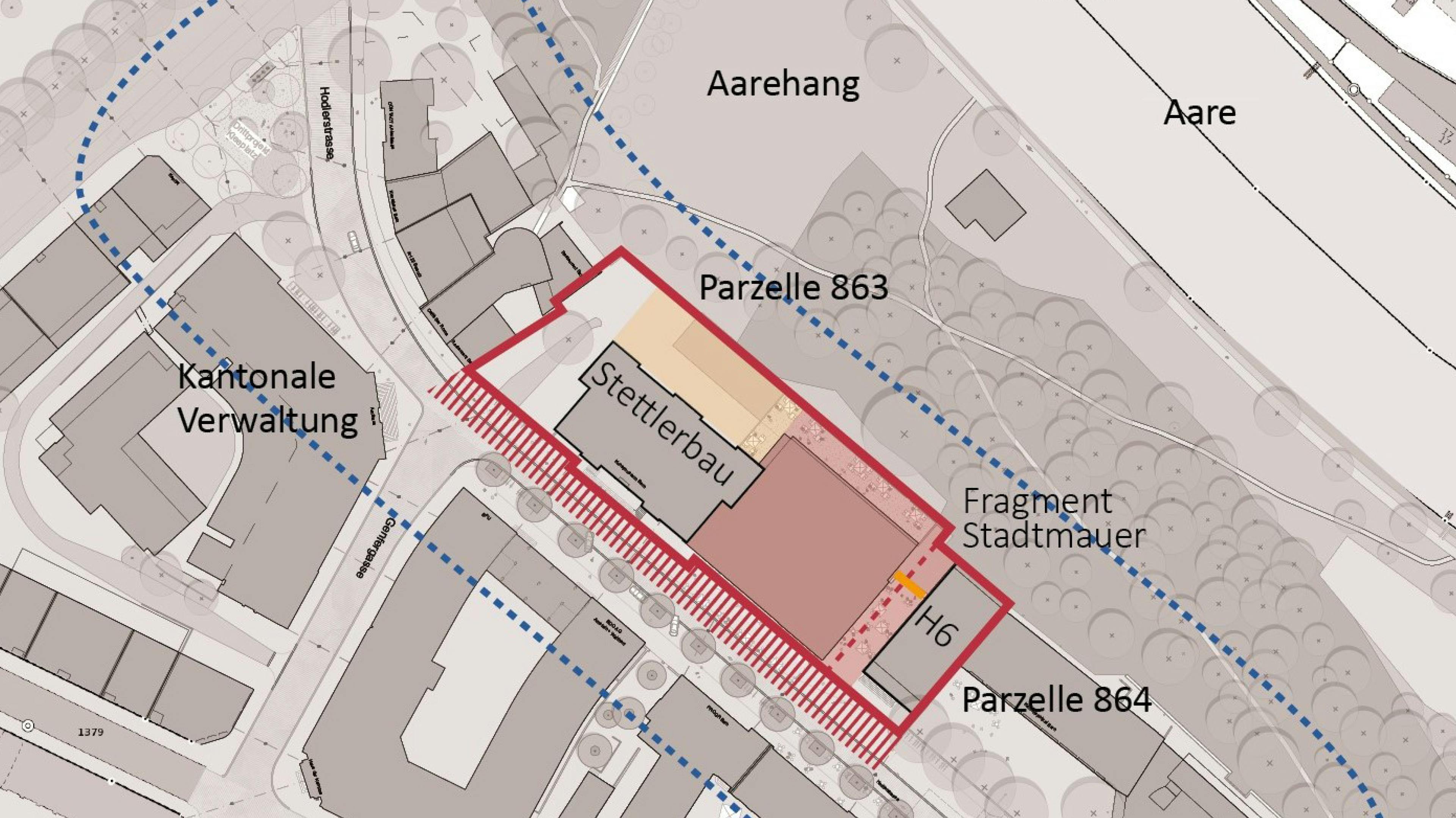 Konzeptplan Planungsperimeter «Zukunft Kunstmuseum Bern»