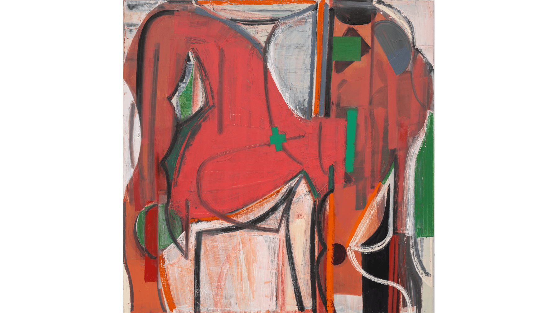 Amy Sillman, Little Elephant, 2023, Öl und Acryl auf Leinwand, 129.5 x 124.5 cm  © Courtesy of the artist and Gladstone Gallery