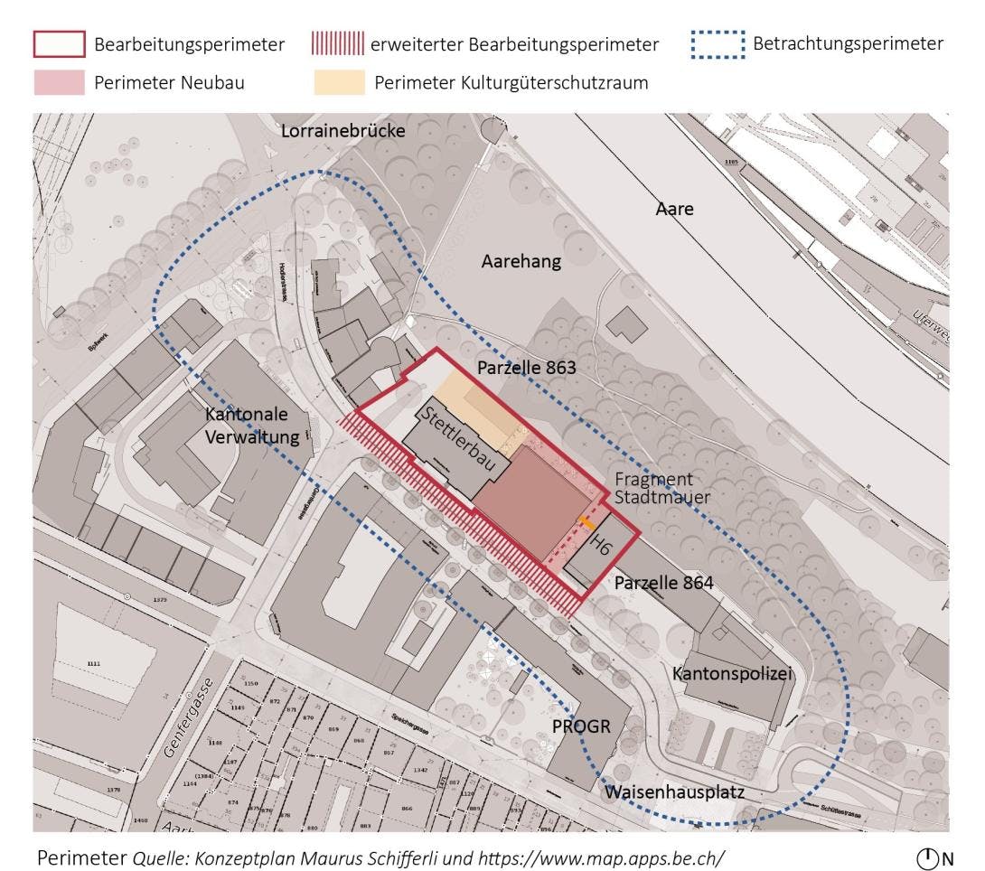 Konzeptplan Planungsperimeter «Zukunft Kunstmuseum Bern»