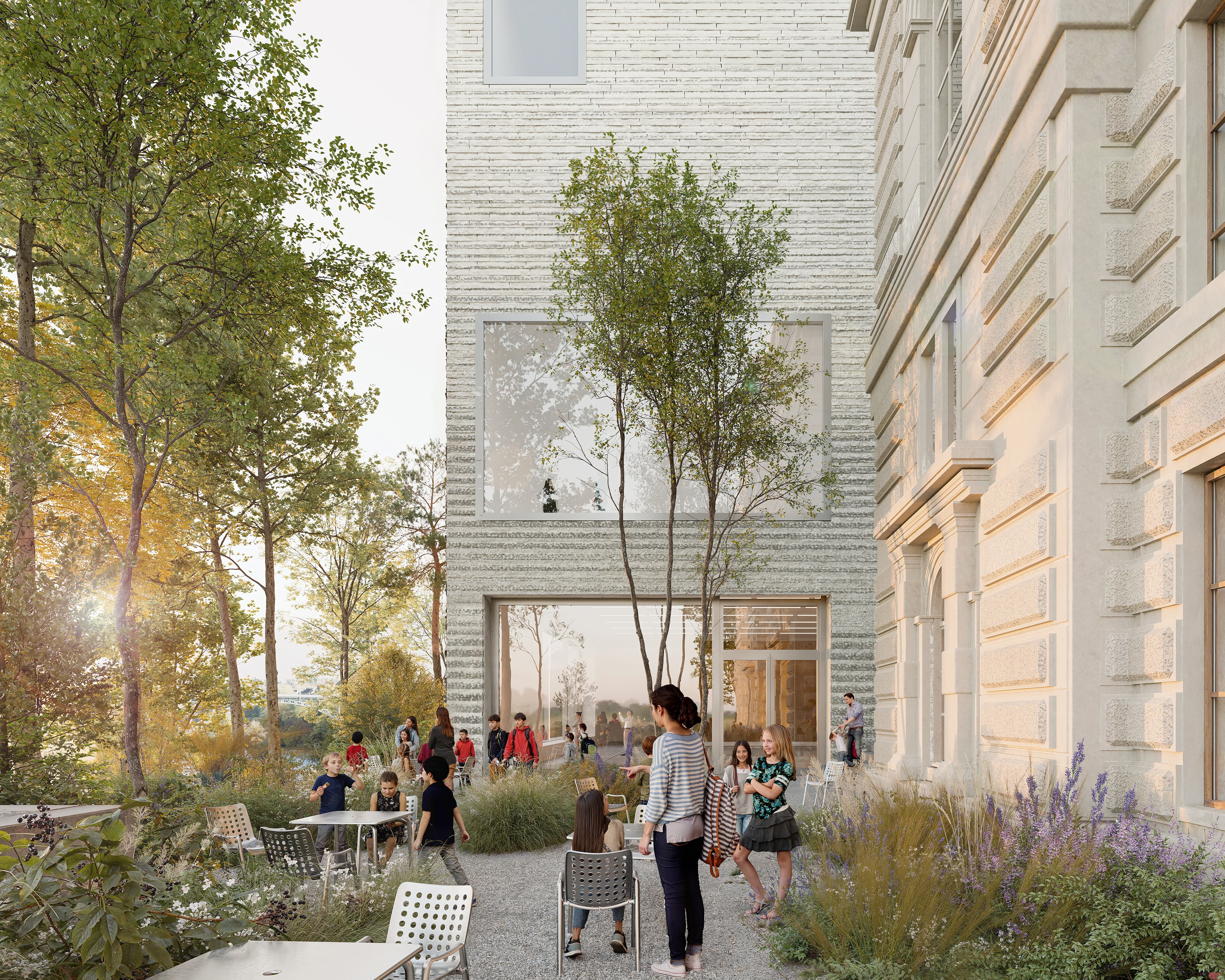 Rendering Siegerprojekt «Eiger»: Aareterrasse / Visualisierung: Studio Blomen, Zürich