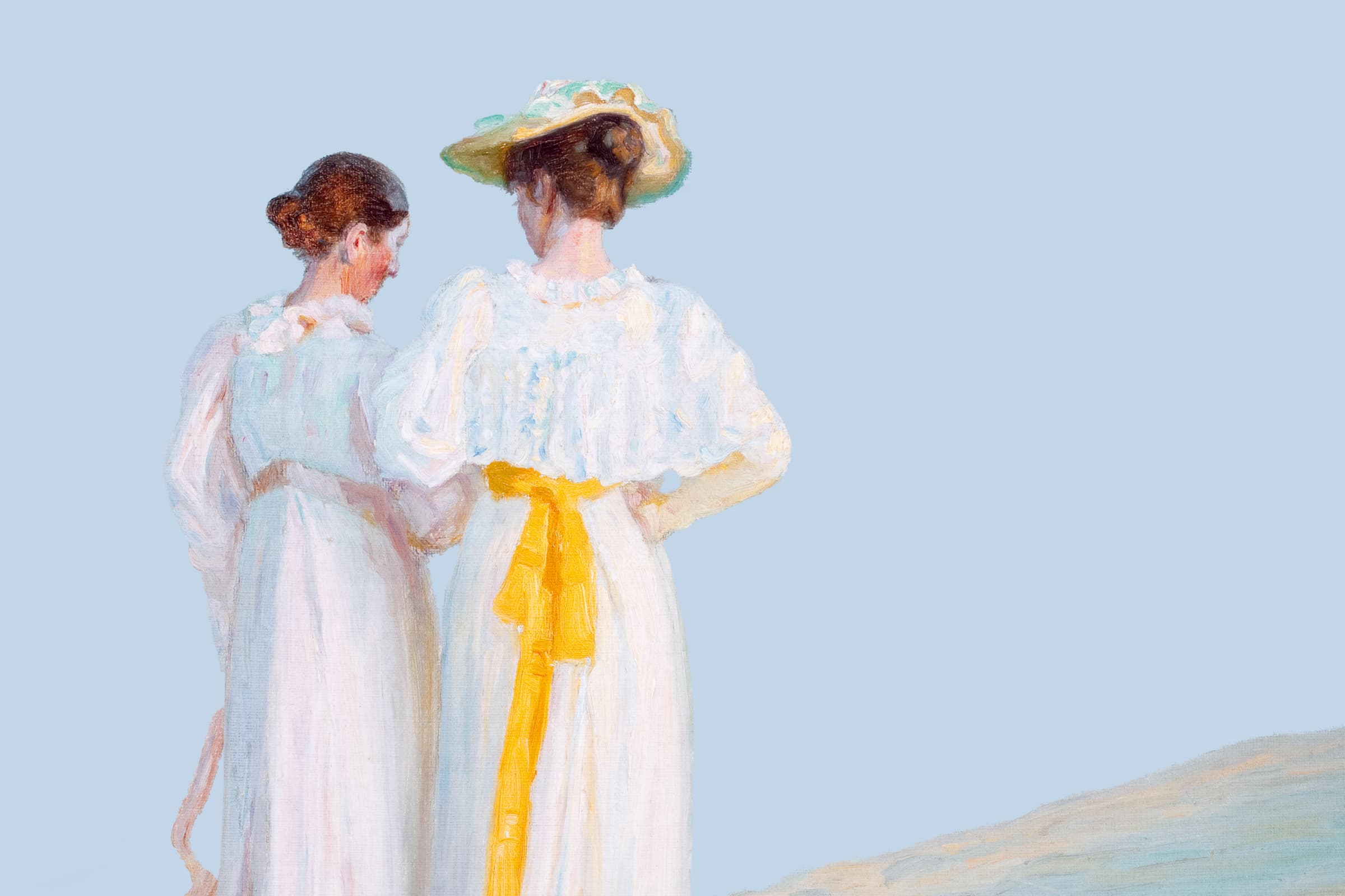 Michael Ancher-Anna Ancher und Marie Krøyer beim Spaziergang